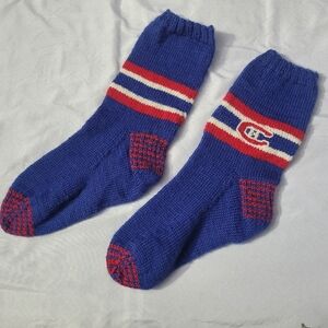 Handmade Knitted Montreal Canadiens Socks